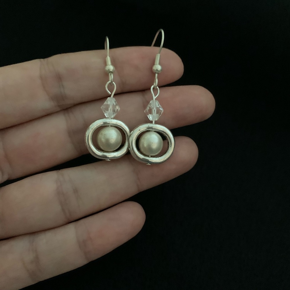 Handmade earrings pearls and crystal